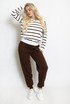  Striped Jumper And Knitted Jogger Set