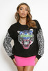 Sequin Tiger Motif Jumper