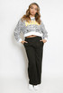 Animal Print Slogan Sweatshirt