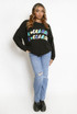 Rock And Roll Slogan Sequin Jumper