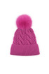 Pom Pom Cable Knit Beanie Hat