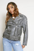 Faux Leather Washed Biker Jacket