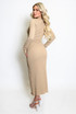 Raw Hem Long Sleeve Maxi Dress