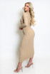 Raw Hem Long Sleeve Maxi Dress