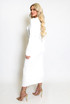 Raw Hem Long Sleeve Maxi Dress