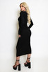 Raw Hem Long Sleeve Maxi Dress