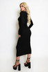 Raw Hem Long Sleeve Maxi Dress