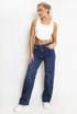 Blue Straight Leg Denim Jeans