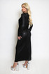 Metallic Long Sleeve Tie Side Maxi Dress