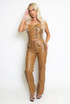 Fold Over PU Wide Leg Trouser