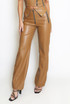 Fold Over PU Wide Leg Trouser