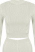Ribbed High Neck Top And Flare Trouser Set