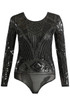 Diamante Round Neck Sheer Bodysuit 