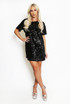 Sequin Round Neck Shift Dress