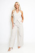 Halter Neck Waist Coat And Wide Leg Trouser Set