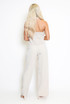 Halter Neck Waist Coat And Wide Leg Trouser Set