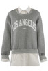 LOS ANGELES Sweatshirt with Shirt Underlay 