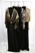 Metallic Cowl Hooded Maxi Dress