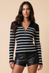Striped Zip Front Jumper