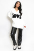 Love Slogan V Neck Jumper