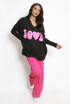 Love Slogan V Neck Jumper