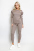 Ribbed Fine Knit Ruffle Jumper And Legging Set 