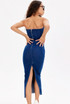 Stretch Denim Bandeau Midi Dress