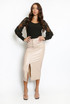 Faux Leather Midi Skirt