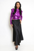 Satin A-Line Midi Skirt