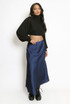 Satin A-Line Midi Skirt