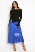 Satin A-Line Midi Skirt