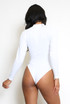 Half Zip Front Ribbed Bodysuit