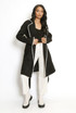 Contrast Edge Belted Coat