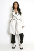 Contrast Edge Belted Coat