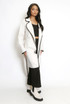 Contrast Edge Belted Coat