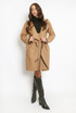 Contrast Edge Belted Coat