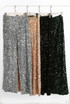 Velvet Sequin Wide Leg Trouser