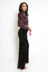 Velvet Sequin Wide Leg Trouser