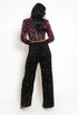 Velvet Sequin Wide Leg Trouser