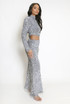 Velvet Sequin Wide Leg Trouser