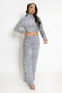 Velvet Sequin Wide Leg Trouser