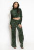 Velvet Sequin Wide Leg Trouser