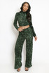 Velvet Sequin Wide Leg Trouser