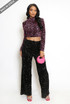 Velvet Sequin Wide Leg Trouser