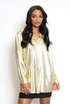 High Shine Metallic Blouse