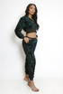 Sequin Cropped Hoodie And Joggers Set