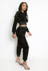 Sequin Cropped Hoodie And Joggers Set