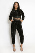 Sequin Cropped Hoodie And Joggers Set