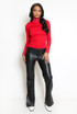 Diamante High Neck Ribbed Jumper 