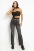 Straight Leg Black Wash Denim Jeans